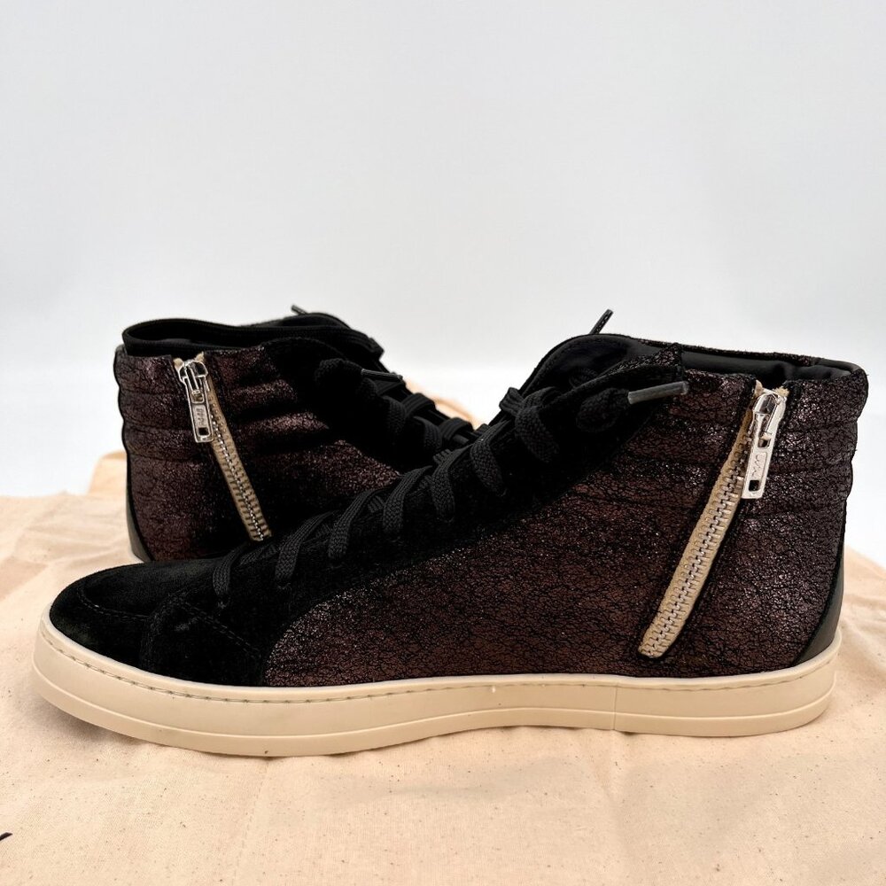 P448 Skate High‑Top Sneaker Size 38 Cracked Leather/Black Rubber Sole - Picture 5 of 16